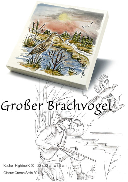 Ofenkacheln Jagd "Großer Brachvogel"