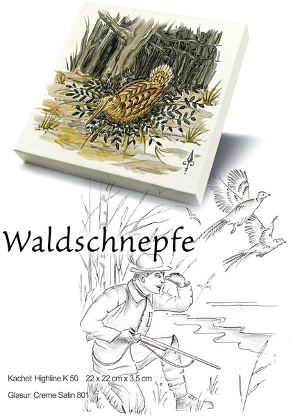 Ofenkacheln Jagd "Waldschnepfe"