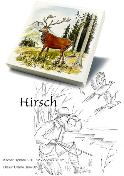 Ofenkacheln Jagd "Hirsch"