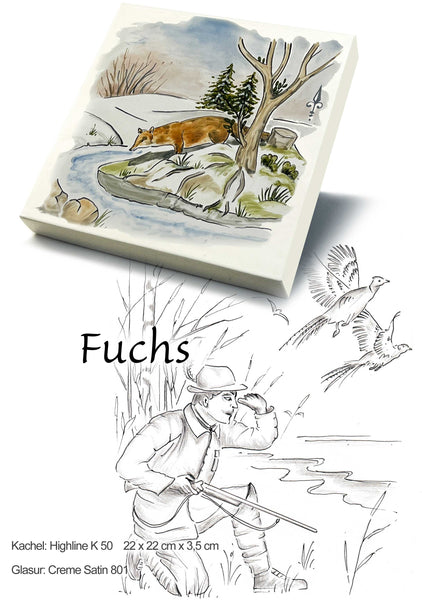 Ofenkacheln Jagd "Fuchs"