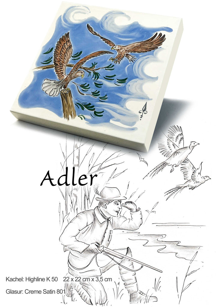 Ofenkacheln Jagd "Adler"