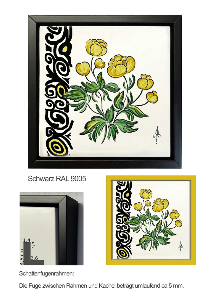 Ofenkacheln Blumen "Trollblume"