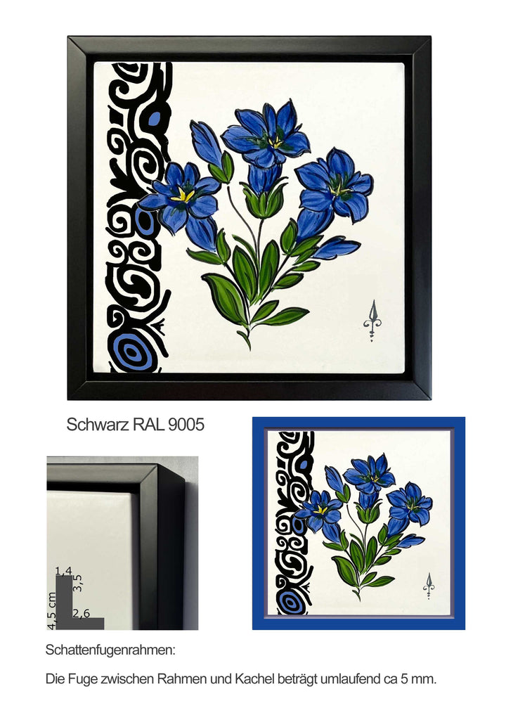 Ofenkacheln Blumen "Enzian"