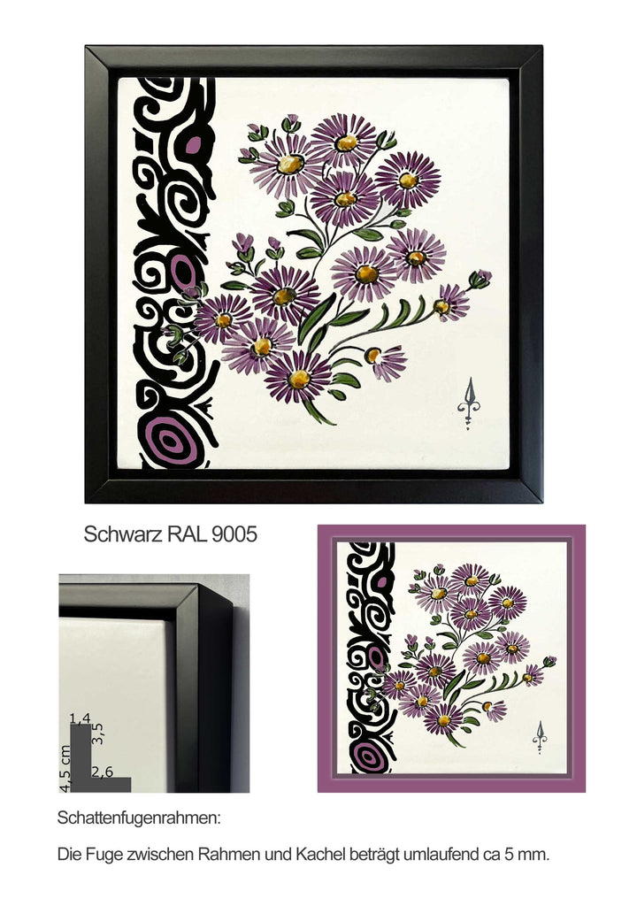 Ofenkacheln Blumen "Staudenaster"