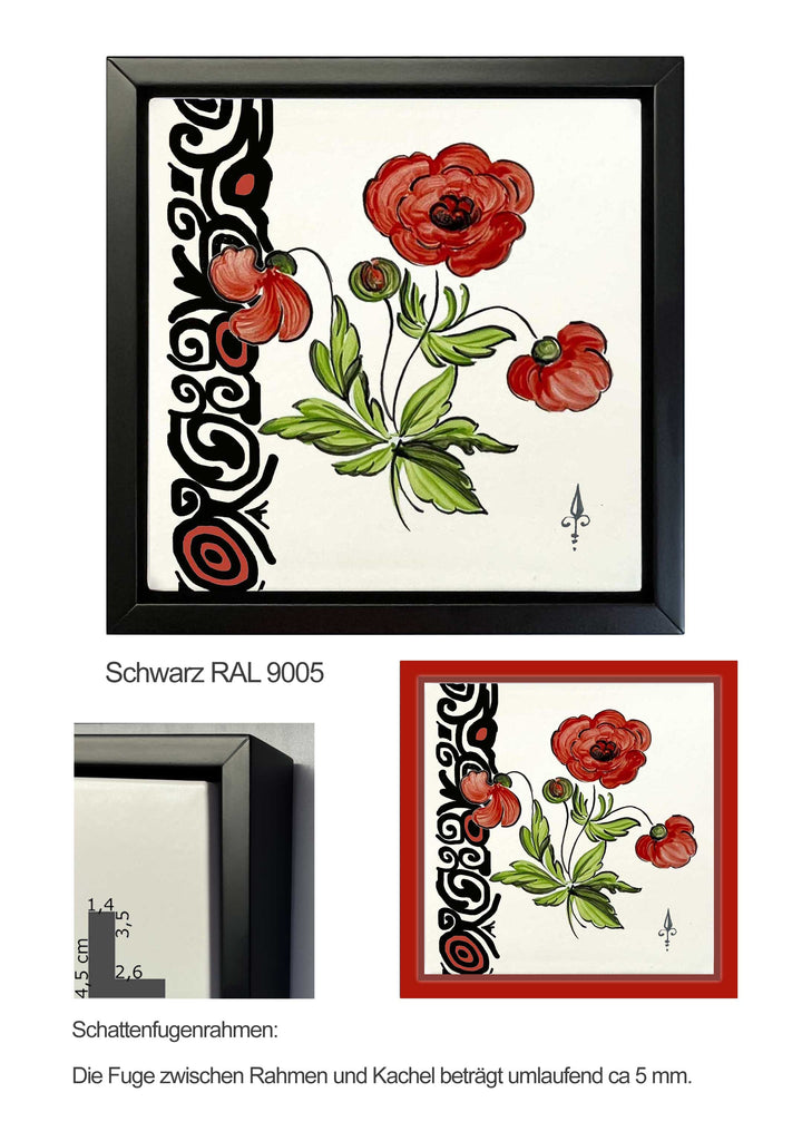 Ofenkacheln Blumen "Mohnblume"