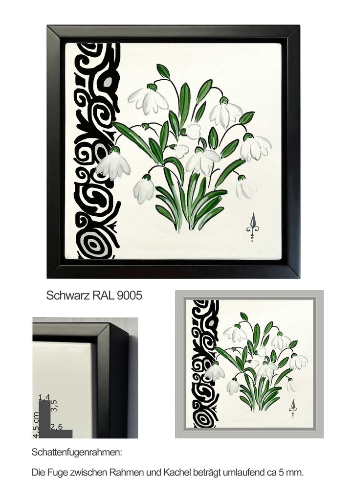 Ofenkacheln Blumen "Schneeglöckchen"