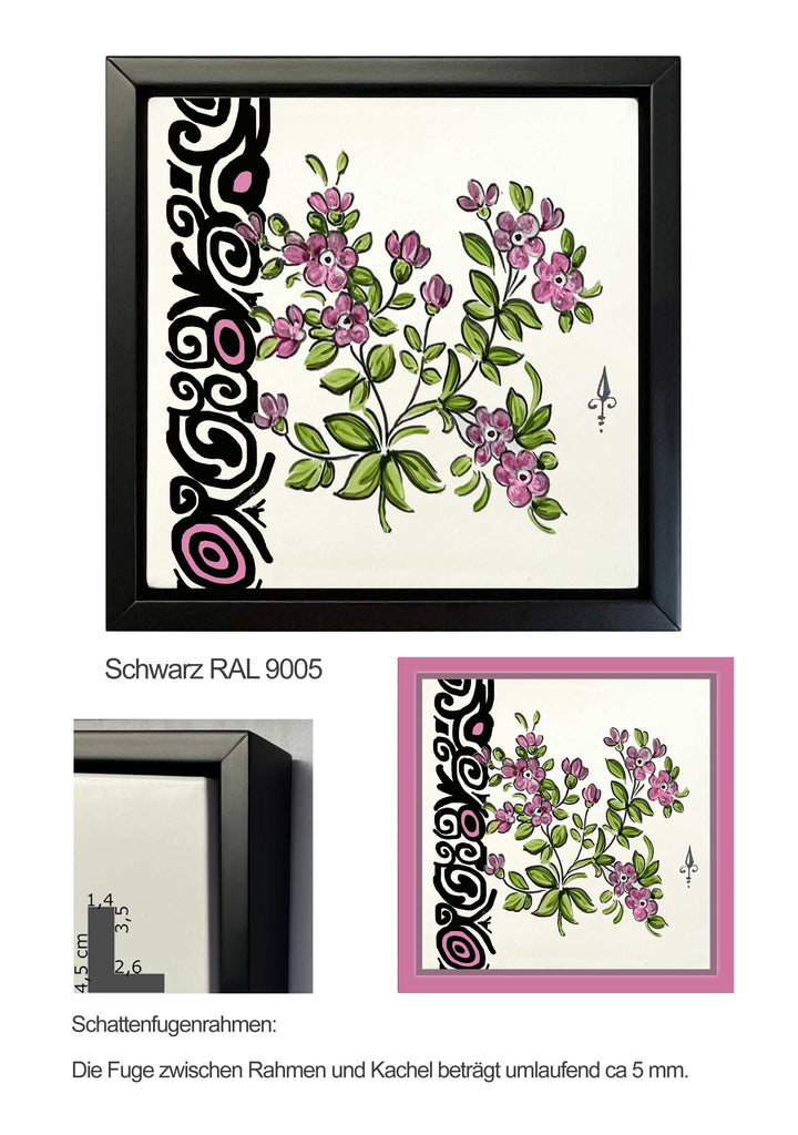 Ofenkacheln Blumen "Almenrausch"