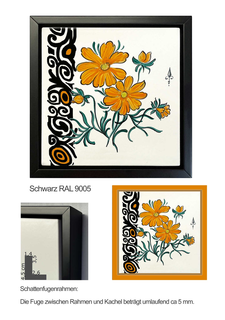 Ofenkacheln Blumen "Schmuckkörbchen"