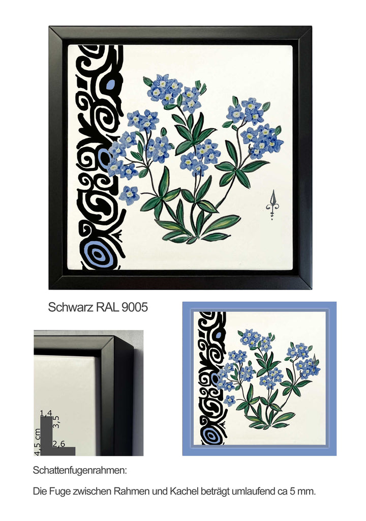 Ofenkacheln Blumen "Vergissmeinnicht"