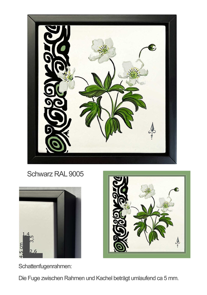 Ofenkacheln Blumen "Buschwindröschen"