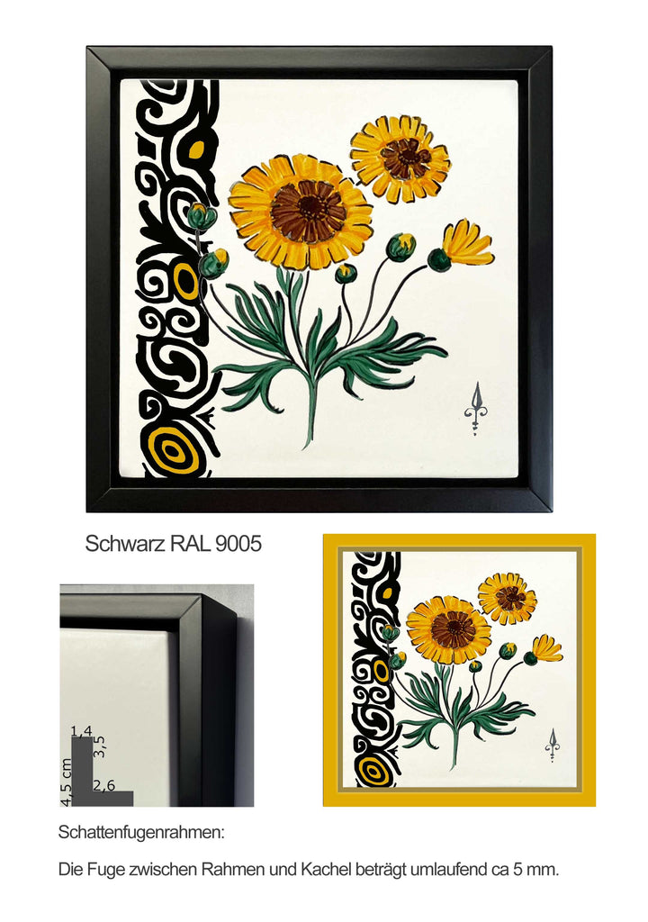 Ofenkacheln Blumen "Schöngesicht"