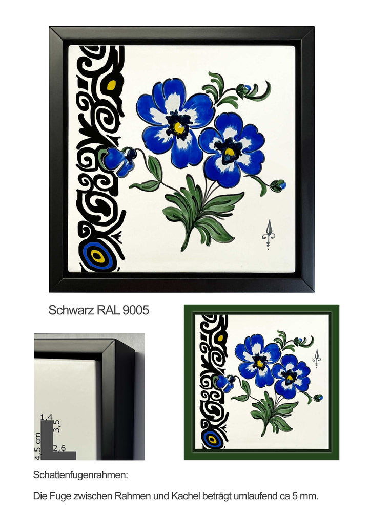 Ofenkacheln Blumen "Stiefmütterchen"