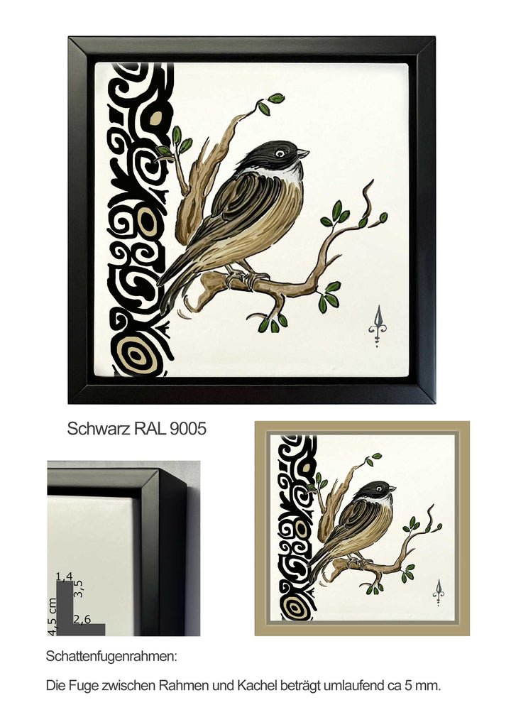 Ofenkacheln Tiere "Weidenmeise"