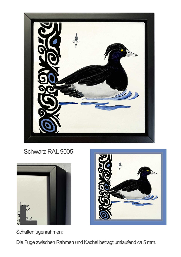 Ofenkacheln Tiere "Reiherente"