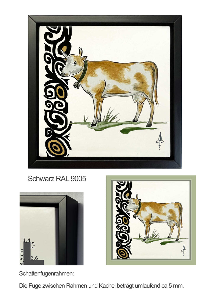 Ofenkacheln Tiere "Kuh"