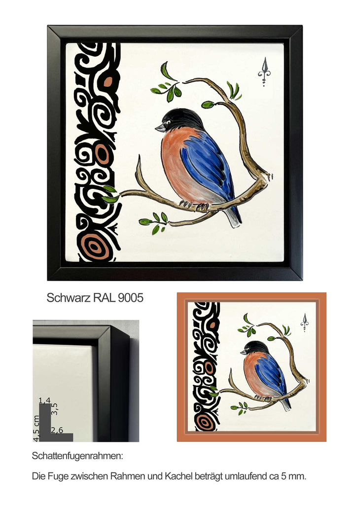 Ofenkacheln Tiere "Gimpel"