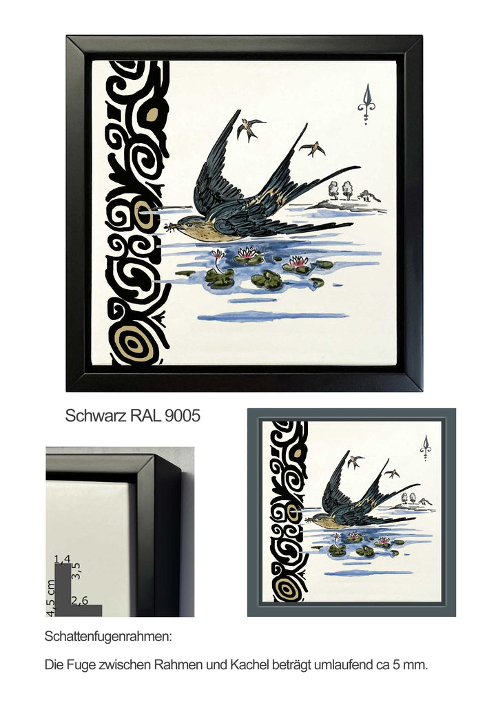 Ofenkacheln Tiere "Schwalbe"