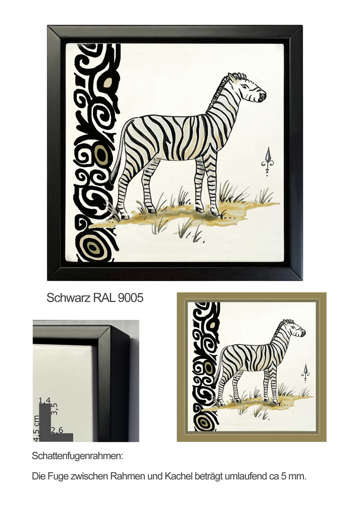 Ofenkacheln Tiere "Zebra"