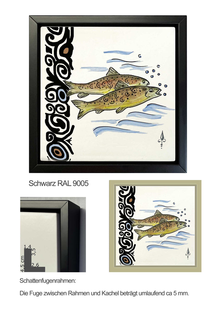 Ofenkacheln Tiere "Forellen"