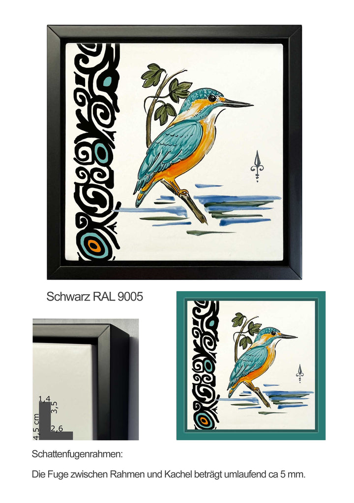 Ofenkacheln Tiere "Eisvogel"