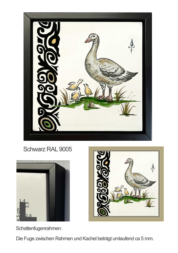 Ofenkacheln Tiere "Gans"