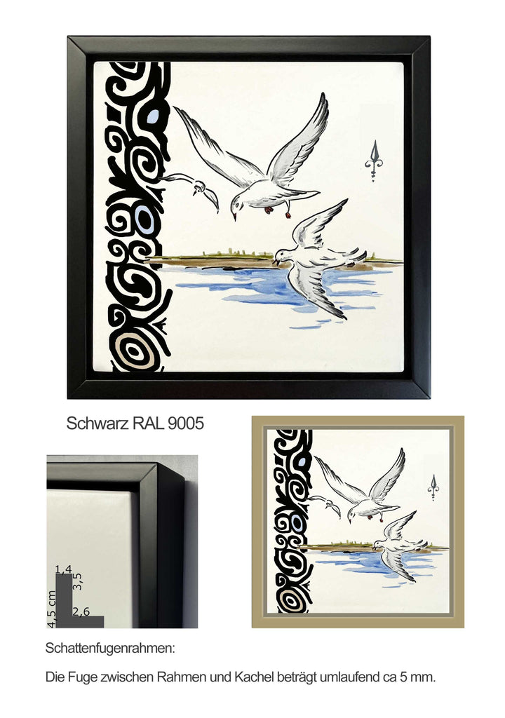 Ofenkacheln Tiere "Möwen"
