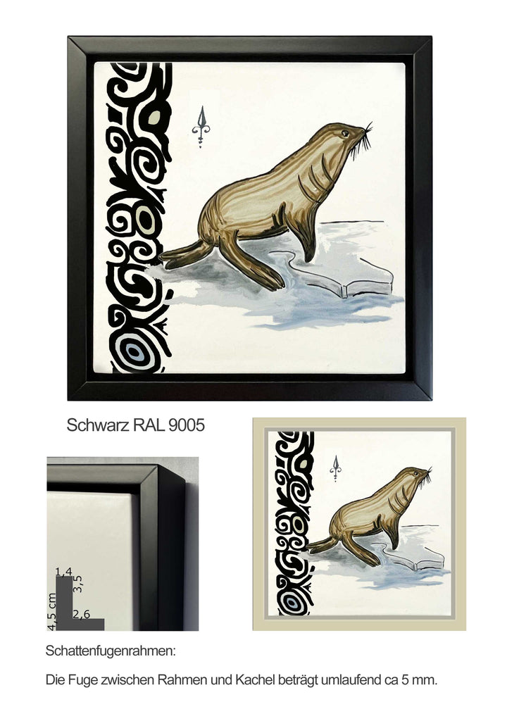 Ofenkacheln Tiere "Seelöwe"