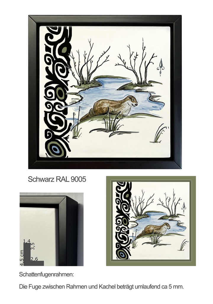 Ofenkacheln Tiere "Fischotter"