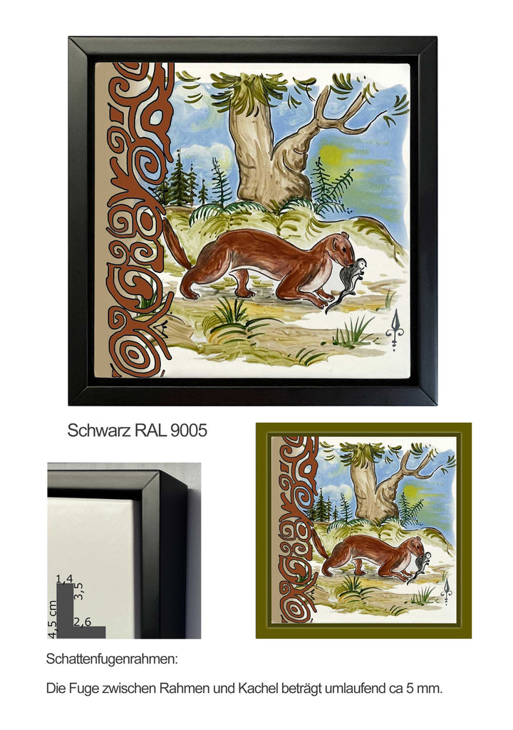 Ofenkacheln Jagd "Wiesel"