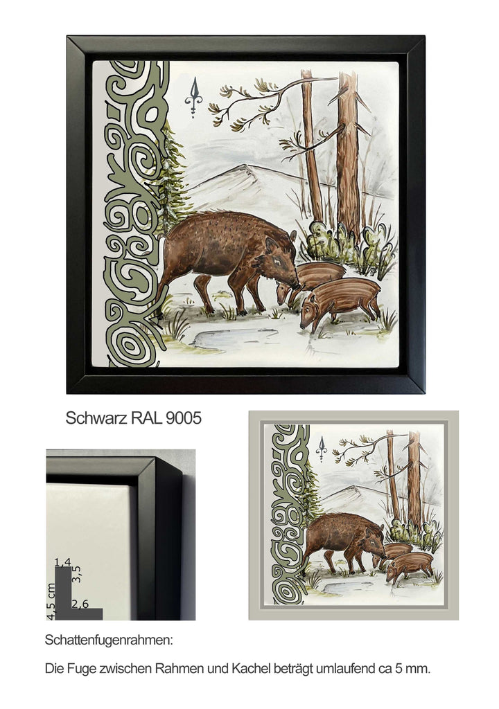 Ofenkacheln Jagd "Wildschwein"