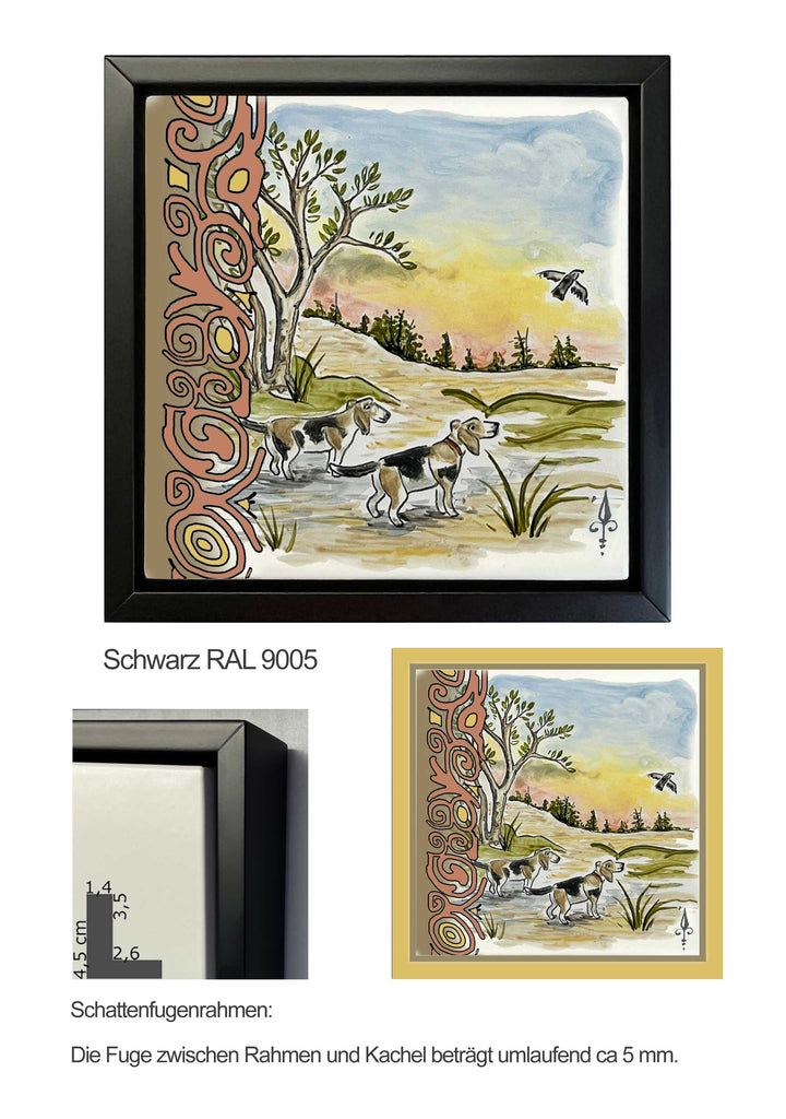 Ofenkacheln Jagd "Hunde"