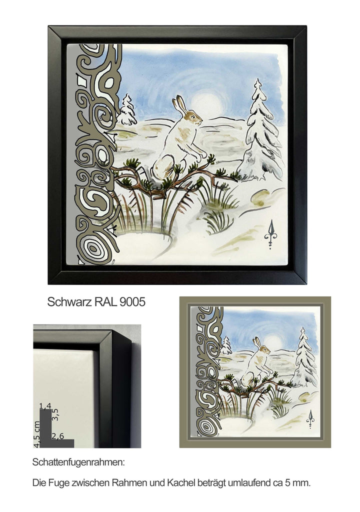 Ofenkacheln Jagd "Schneehase"