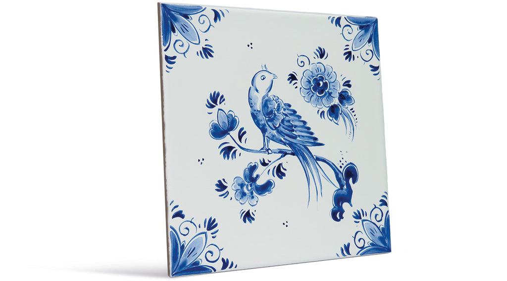 Delfter Blau Stil - Vogel stehend