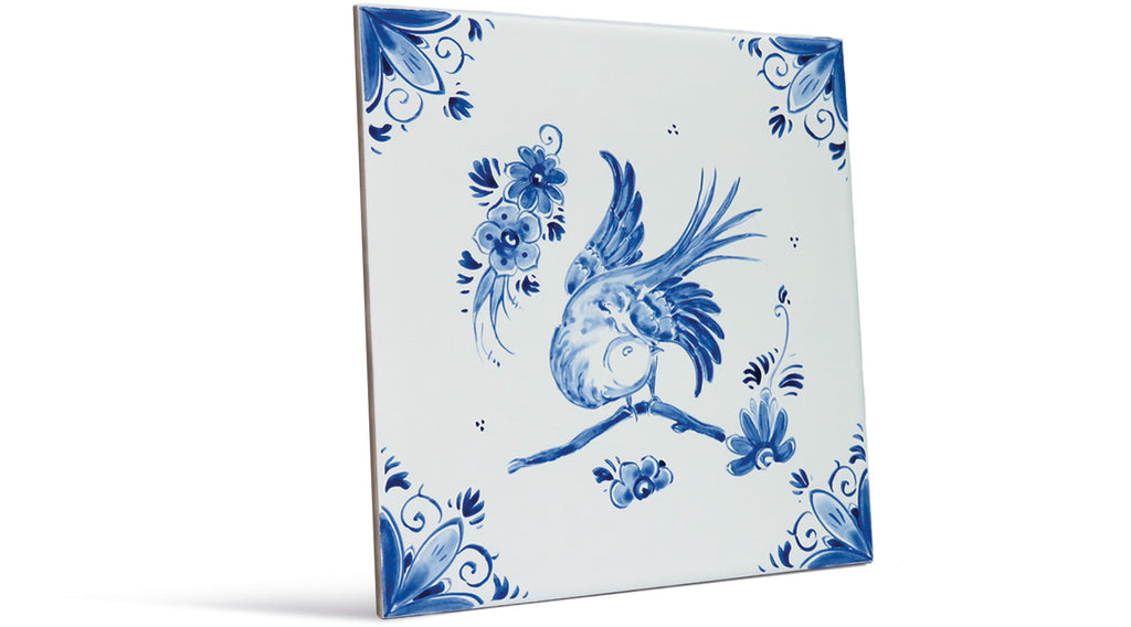 Delfter Blau Stil - Vogelmotiv
