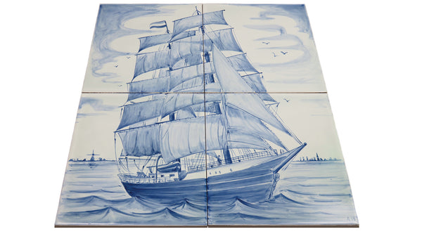 Fliesentableau "Segelschiff"